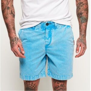 SUPERDRY Men’s Nue Wave Wash Blue Shorts | 36